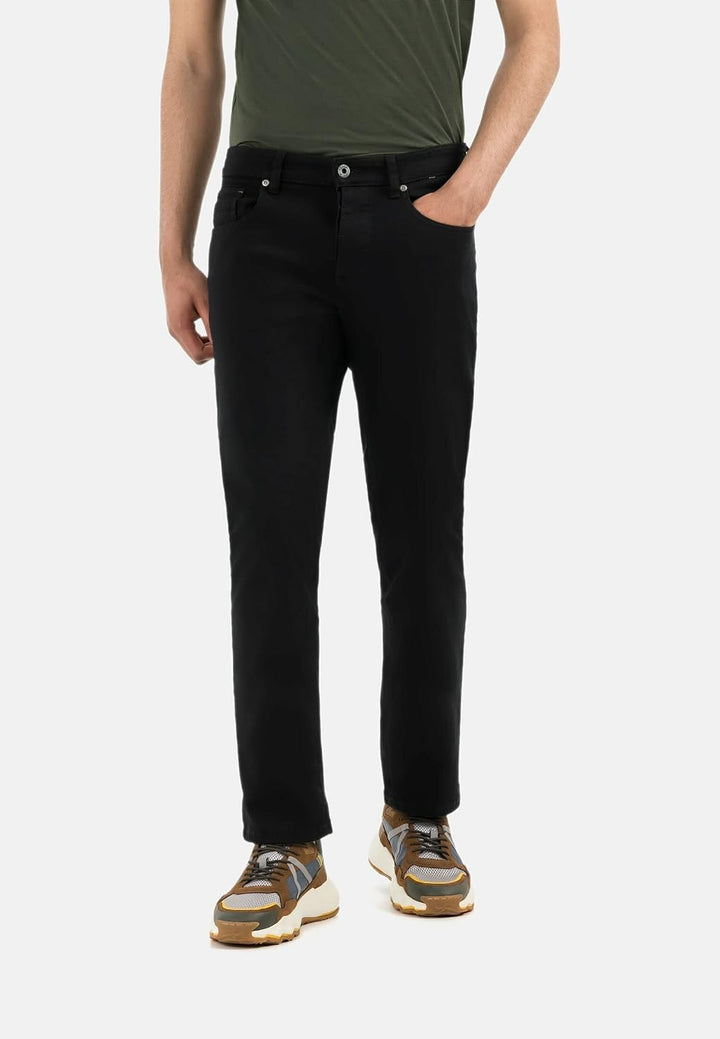 camel active Herren Relaxed Fit 5-Pocket Jeans mit leichten Used-Effekten 32W / 30L Schwarz, 32W / 3