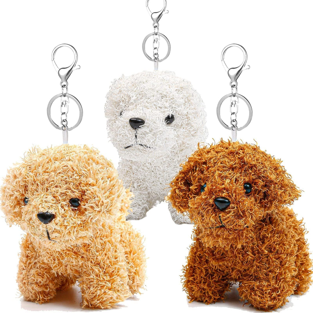 ANBOOR 3 Kleine Kuscheltiere 12cm Süsses Hündchen-Plüsch-Stofftier Mit Schlüsselanhänger Für Partyge