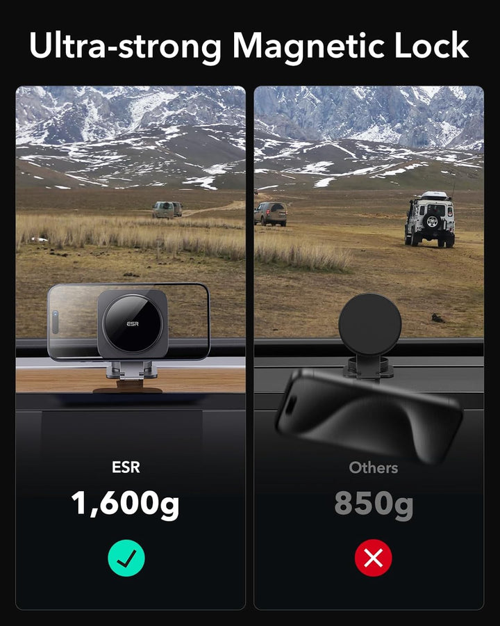 ESR für Qi2 15W Magsafe Autohalterung mit Ladefunktion, Qi2 Zertifiziertes Faltbares Armaturenbrett/