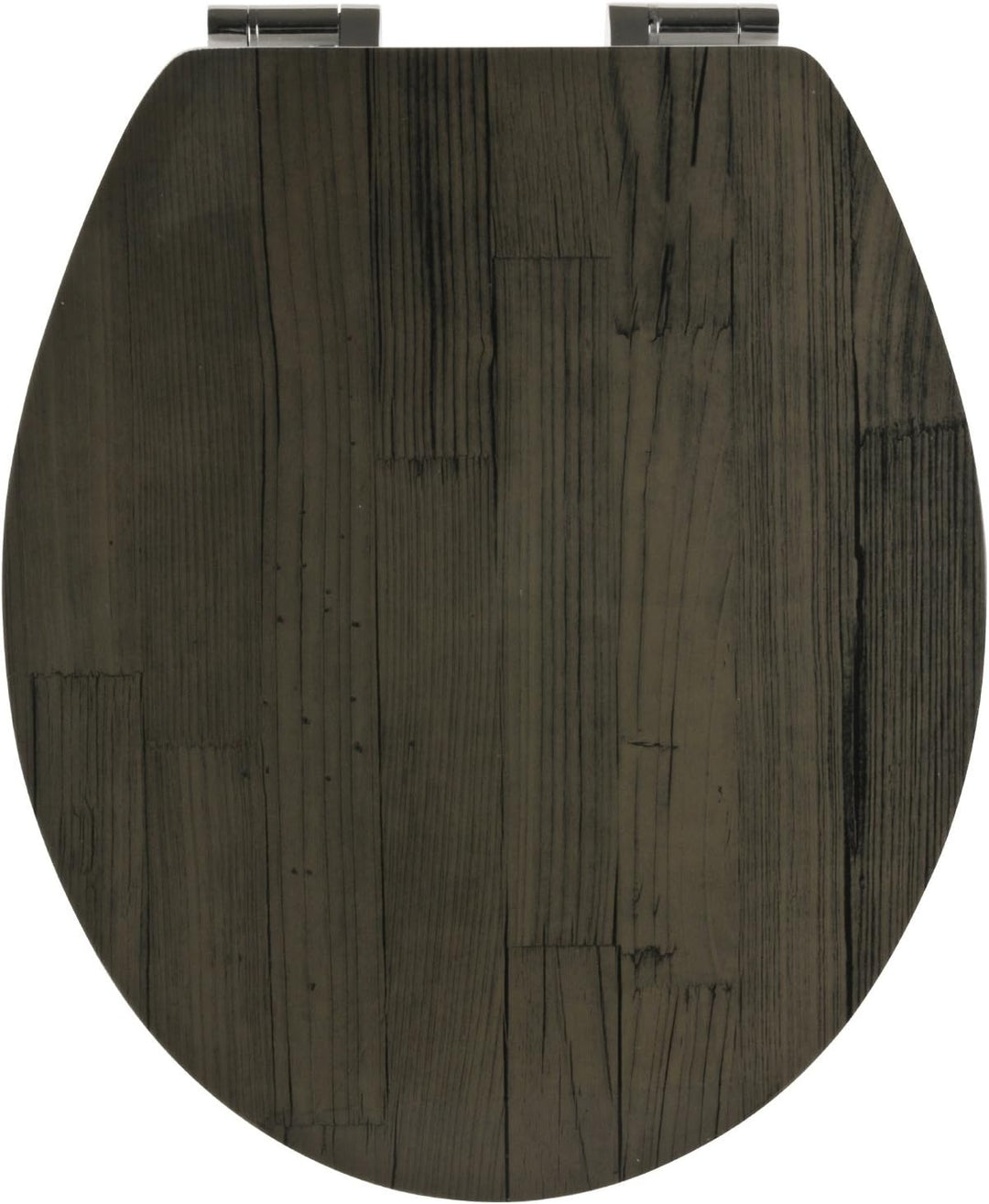 aquaSu® WC-Sitz mit Absenkautomatik, Holz Dekor Holz-Optik Anthrazit, Toilettensitz mit Holzkern, un