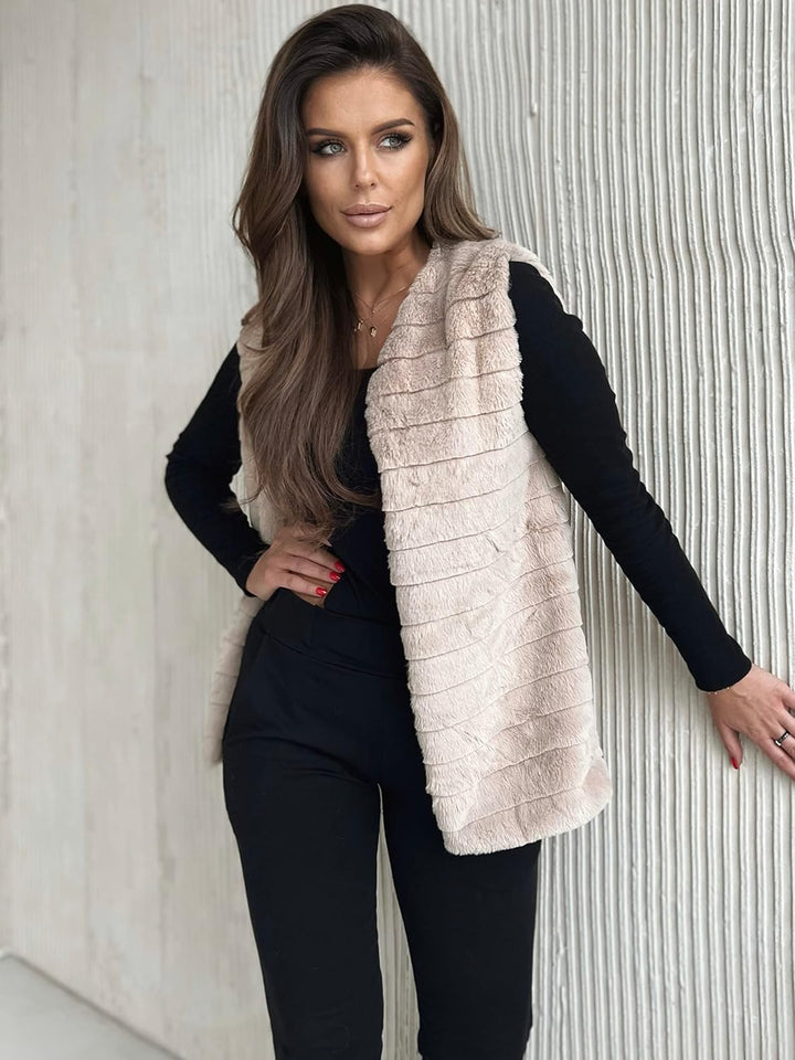 Weste für Damen, Weich und Flauschig, Kurze Fellweste, Perfekt für Kältere Tage, Stylische Damen Wes