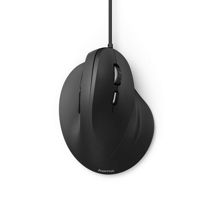 Hama ergonomische Maus (Vertikale Maus kabelgebunden für Rechtshänder, 3 Geschwindigkeitsstufen bis