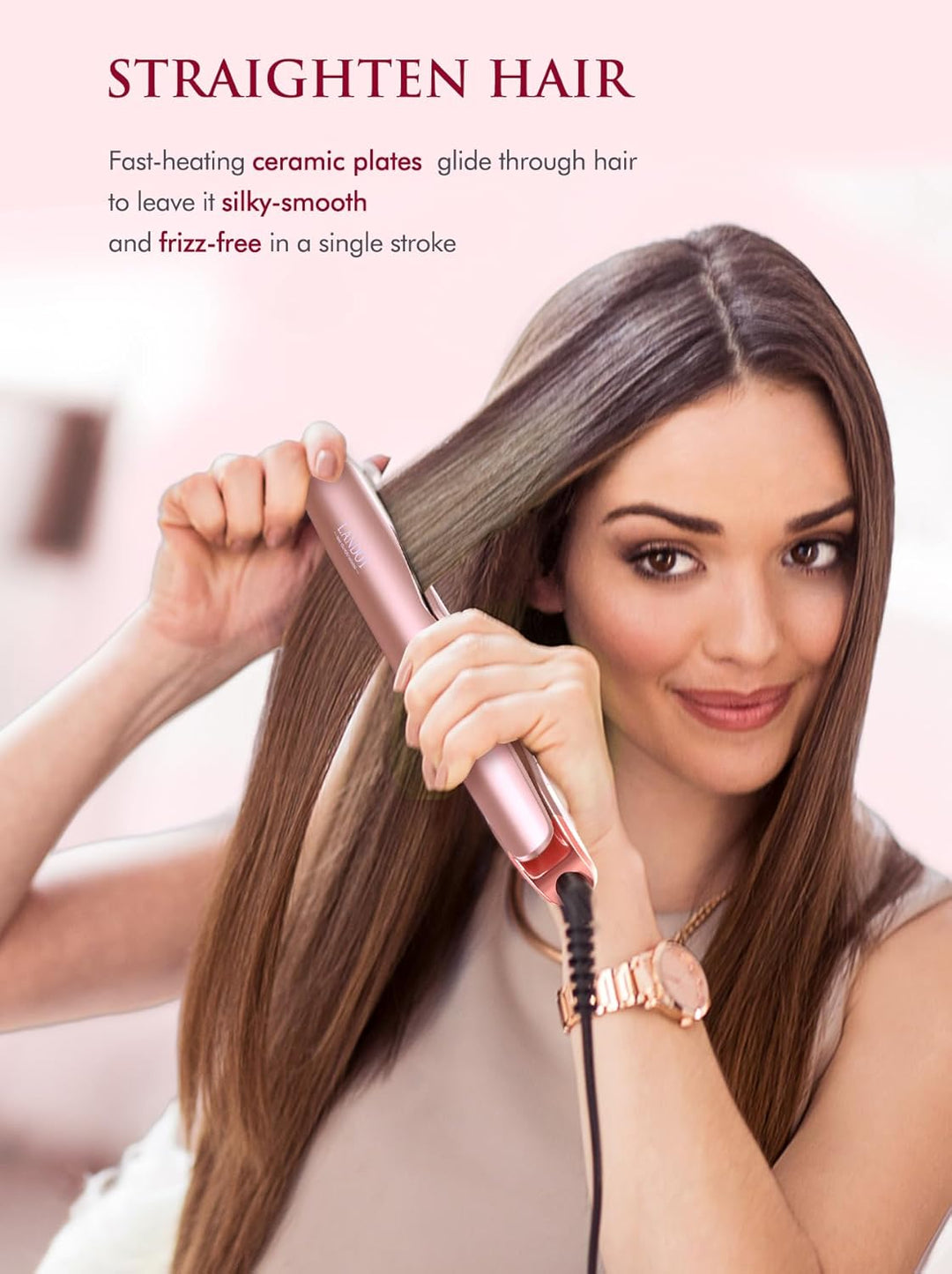LANDOT 2-IN-1 Glätteisen und Lockenstab: Glätteisen Locken und Glätten - Professioneller HHaarglätte