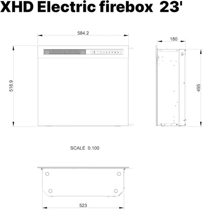 Dimplex 210975 XHD26 Firebox 26" Kamin, 1400 W, Schwarz