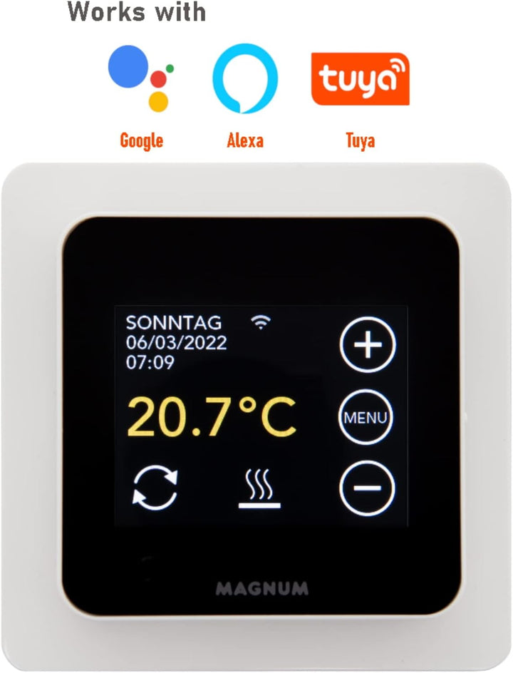 MRC WiFi Smart Thermostat/Raumregler mit Bodenfühler für Fussbodenheizung, Elektro-Heizung, Konvekto