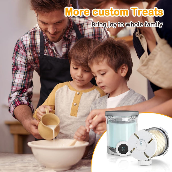 2 Stück Behältern für Ninja Swirl CREAMi, Kompatibel mit Ninja Creami NC701EU NC700 Serie Softeismas