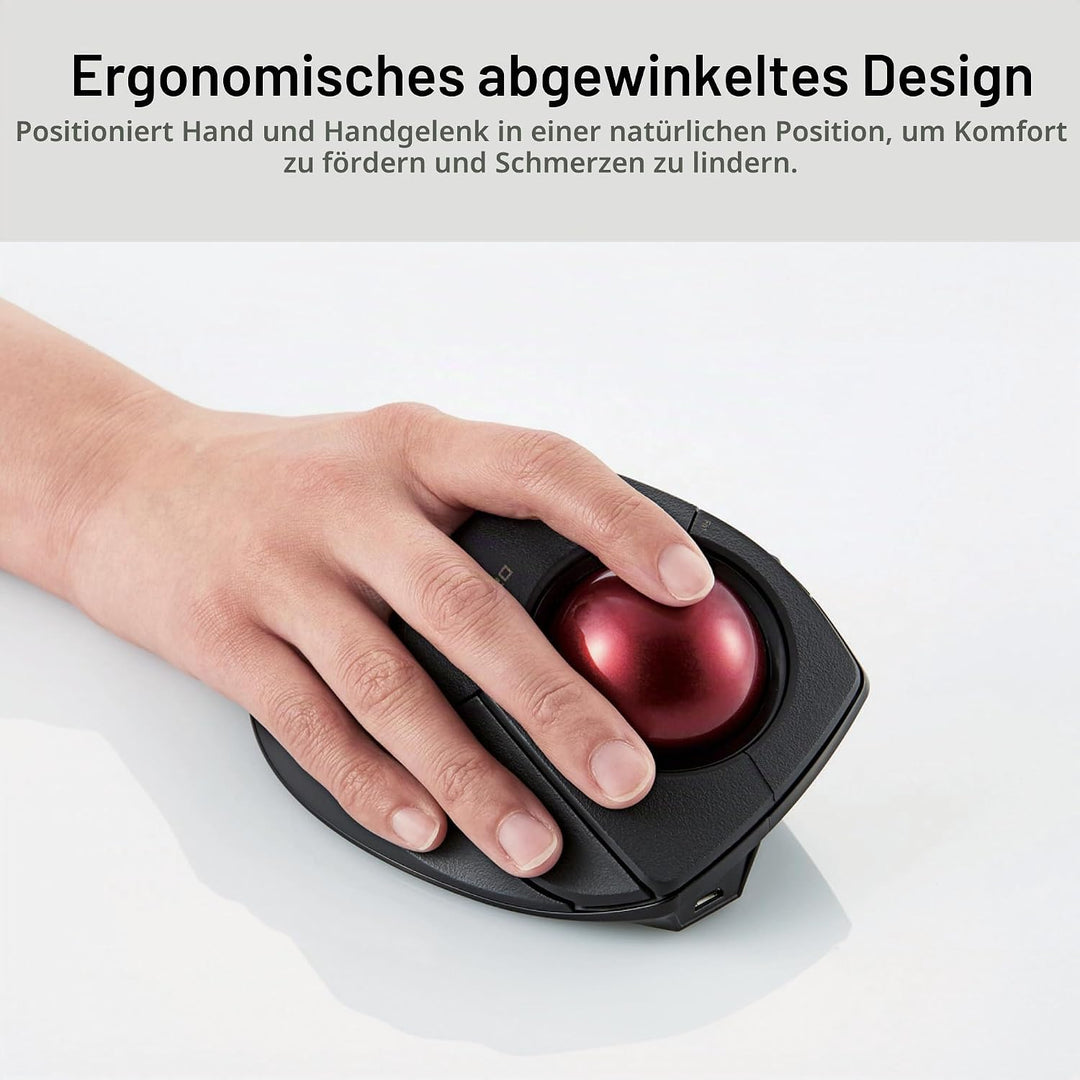 ELECOM Kabelgebundene / kabellose / Bluetooth-Fingerbetriebene Trackball-Maus, kompatibel mit Window