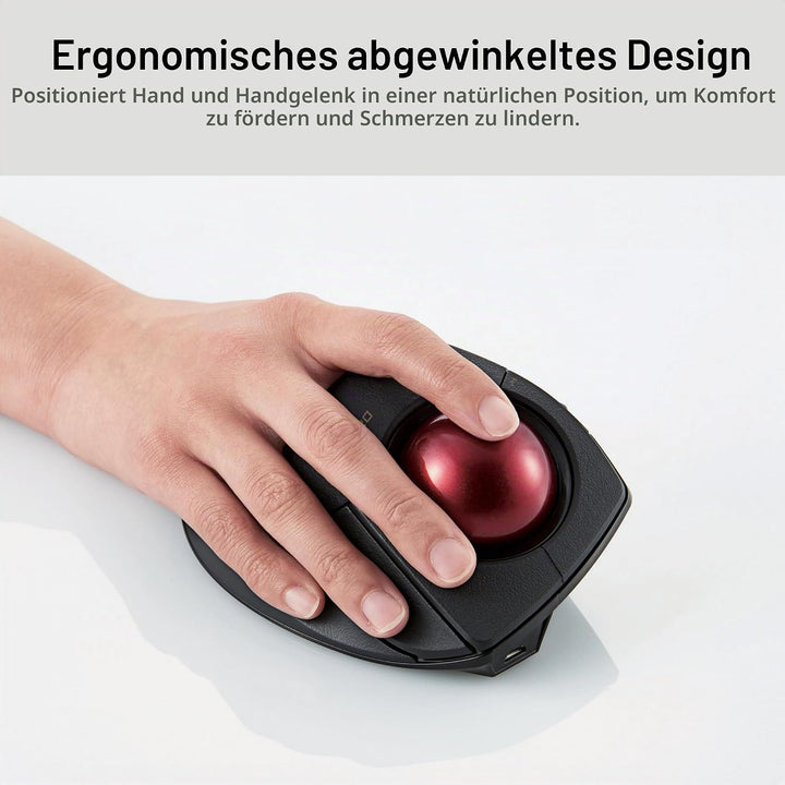 ELECOM Kabelgebundene / kabellose / Bluetooth-Fingerbetriebene Trackball-Maus, kompatibel mit Window