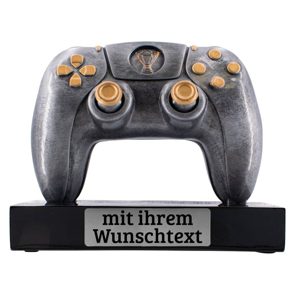 Deitert Esports Pokal mit Gravur, Maus Gaming Controller mit Wunschtext, Gamer Deko, Trophäe mit Gam