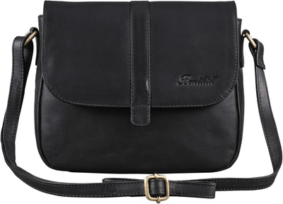 Benthill Damen Tasche aus Echt-Leder - Handtasche aus Rindsleder - Schultertasche mit Reissverschlus