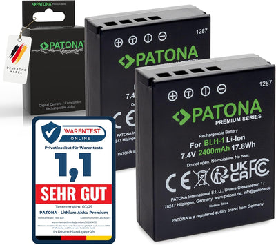 (Volldekodiert) PATONA Premium (2X) Ersatz für Akku Olympus BLH-1 (echte 2040mAh) zu Olympus OM-D E-