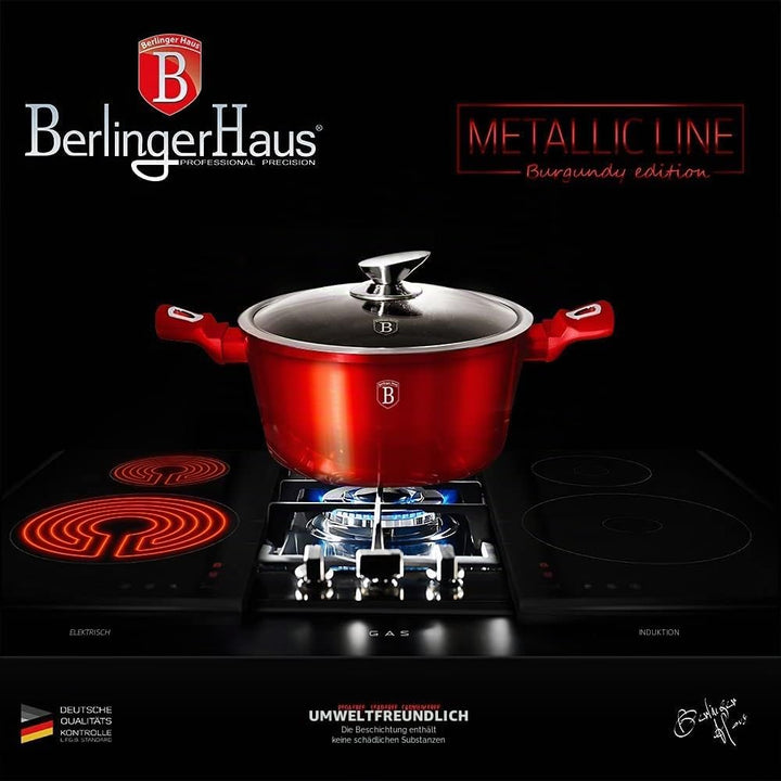 Berlinger Haus - BH/1256n - Savepan mit Cover, 20 cm, Burgund -Ausgabe von Metal Line Metallic Burgu