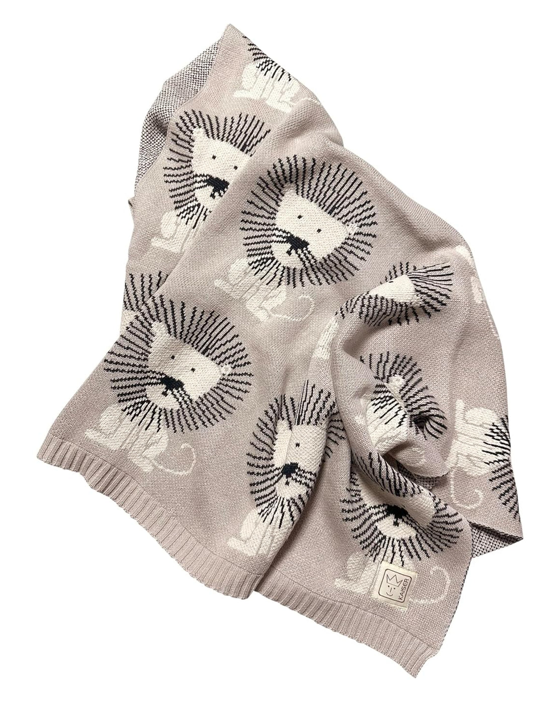 KAISER 65211 LION Babydecke Strick 100% Bio Baumwolle (kbA), atmungsaktive Babydecke, Ganzjährig, Ne