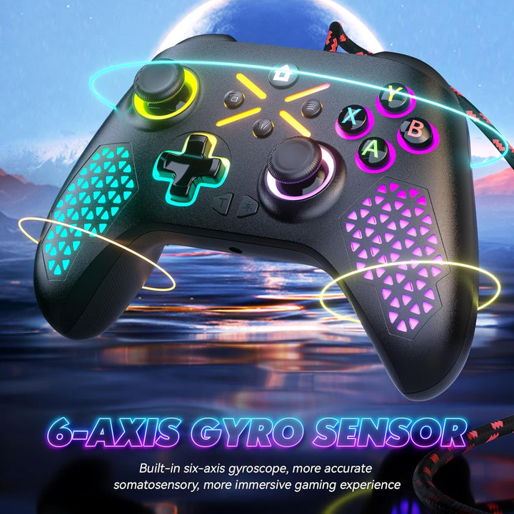 Gamrombo RGB Wired Controller für Xbox Series X|S, Xbox One, Kompatibel mit PCs, Gamepad mit Turbo &