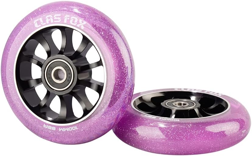 CLAS FOX Pro Stunt Scooter Rollen Roller Räder Wheels 100mm EIN Paar mit ABEC-9 Kugellager CNC Metal