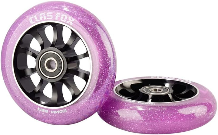CLAS FOX Pro Stunt Scooter Rollen Roller Räder Wheels 100mm EIN Paar mit ABEC-9 Kugellager CNC Metal