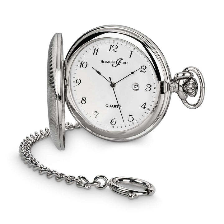 Hermann Jäckle Tübingen Elegante Taschenuhr mit hochwertigem Quarzwerk &amp; Datumsanzeige I Qualitätsha