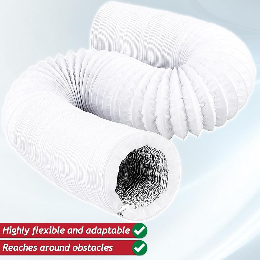SPARES2GO Klimaanlagenschlauch PVC flexibel Entlüftungsrohr Universal (15,2 cm x 6 m, weiss)