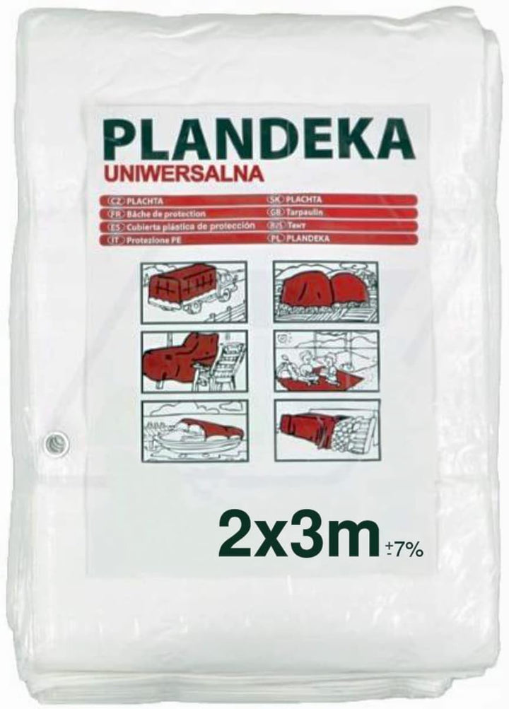Abdeckplane, wasserdicht, weiss, 55 g/m², mit Metallösen, Schutzplane, Autoabdeckung, Mehrzweckplane