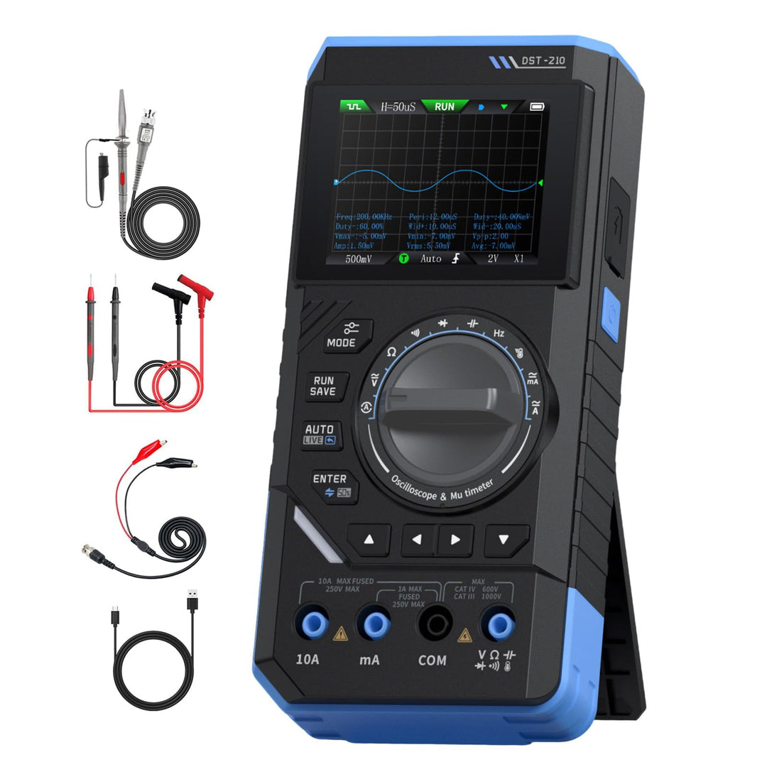 Kfz Oszilloskop 10MHz Bandbreite, Multimeter 19.999 Zählwerten, DDS-Generator, Abtastrate 48 MS/s, A