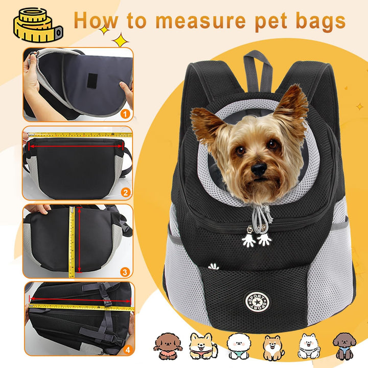 Hundetrage-Rucksack Welpentasche Kleine Haustier-Fronttasche mit Atmungsaktivem, Head-Out-Design, Wa