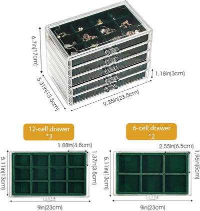 ProCase Acryl Schmuck Organizer Schmuckschatulle für Damen Durchsichtige Schmuckaufbewahrung Schmuck