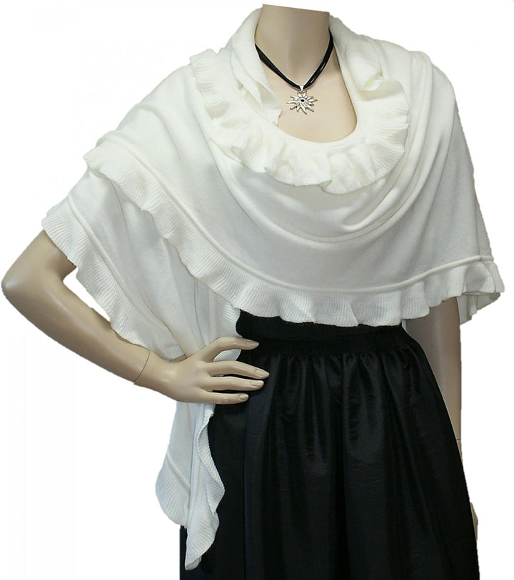 Poncho Cape Trachtentuch Umhang Stola Schultertuch Trachten-Tuch Damen Strickponcho Tracht Strick Tr
