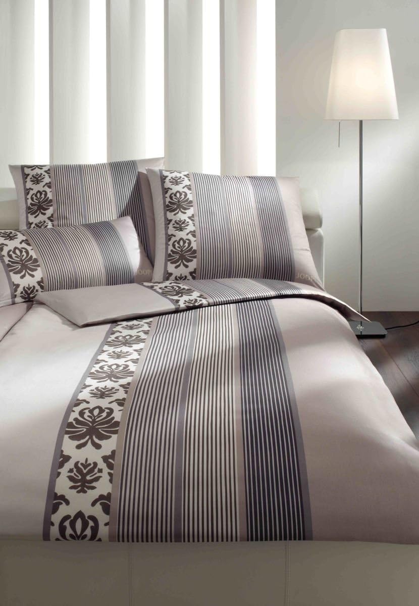Joop! Bettwäsche Ornament Stripe 4022 Graphit - 77 2X 80x80 cm - 200x220 cm