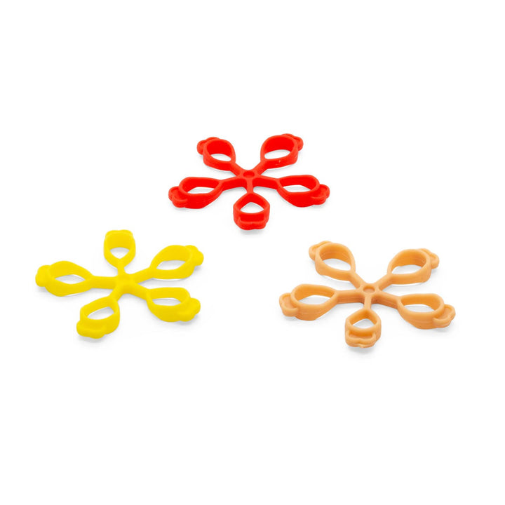 AFH Finger Expander | Hand Exerciser | 3er Pack | sehr leicht (beige), leicht (gelb) und mittel (rot