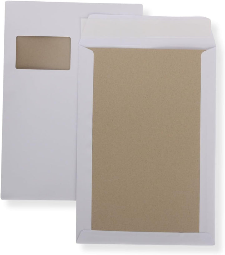 100 St. C4 Papprückwand Versandtaschen weiss mit Fenster 120 gr. Kuvert Haftklebend Briefumschläge H