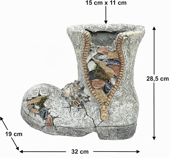 DanDiBo Pflanztopf Stiefel aus Magnesia Blumentopf 32 cm wetterfest frostfest 715432 Pflanzgefäss Üb