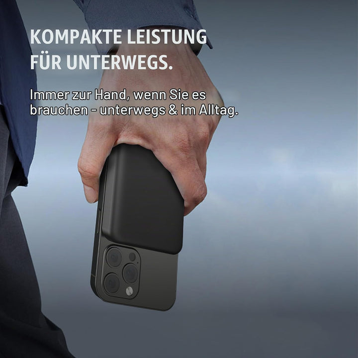 Classic Powerbank 10.000 mAh Rot – 22,5 W Schnelllade-Powerbank mit PD 20W, 15W Wireless Charging, U