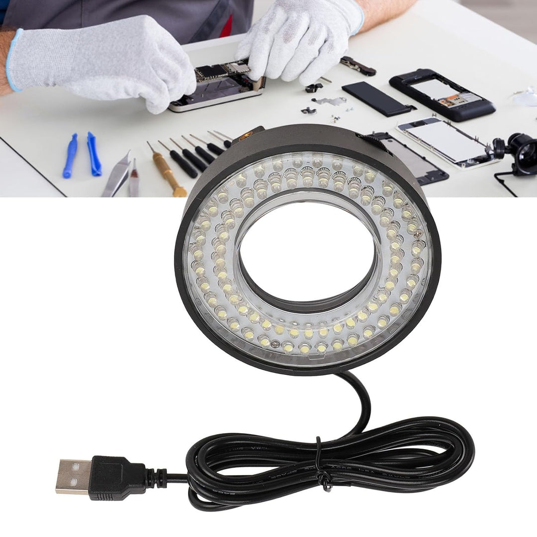 72 LED-Ringlichtbeleuchtung, 6500 K Bis 7500 K Verstellbares Mikroskop-Ringlicht, USB 5 V Mikroskop-