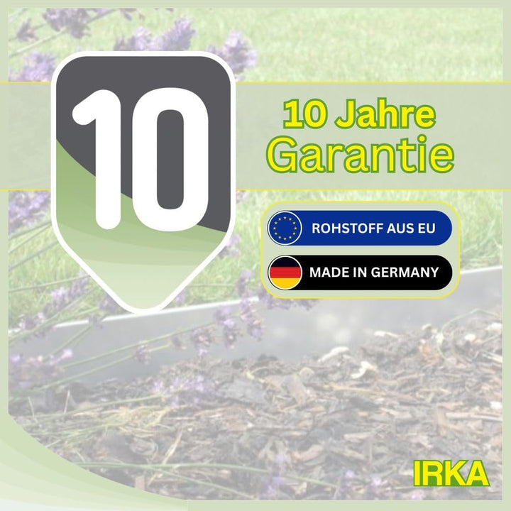 IRKA Rasenkantenband Cortenstahl Garten 20 cm x 10m x 1mm | Cortenstahl Rasenkante Rost mit Versteif