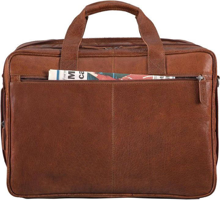 STILORD 'Gigantus' XXL Aktentasche Leder Laptoptasche 17,3 Zoll bis 19 Zoll Sehr Grosse Umhängetasch
