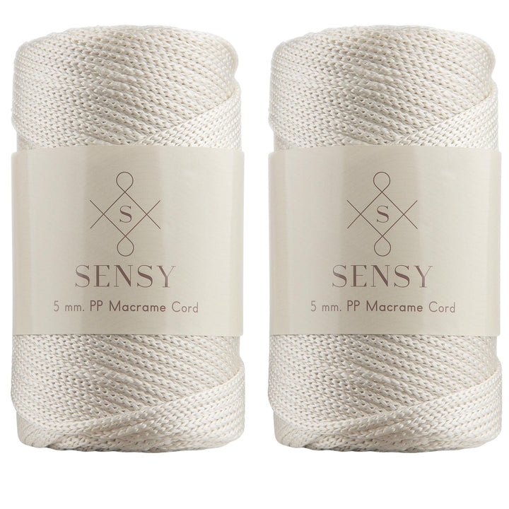 2 Garnstrange Sensy Premium 5 mm 104 Yards Polyesterseil 100% Polypropylen-Kordel Makramee-Kordel 5