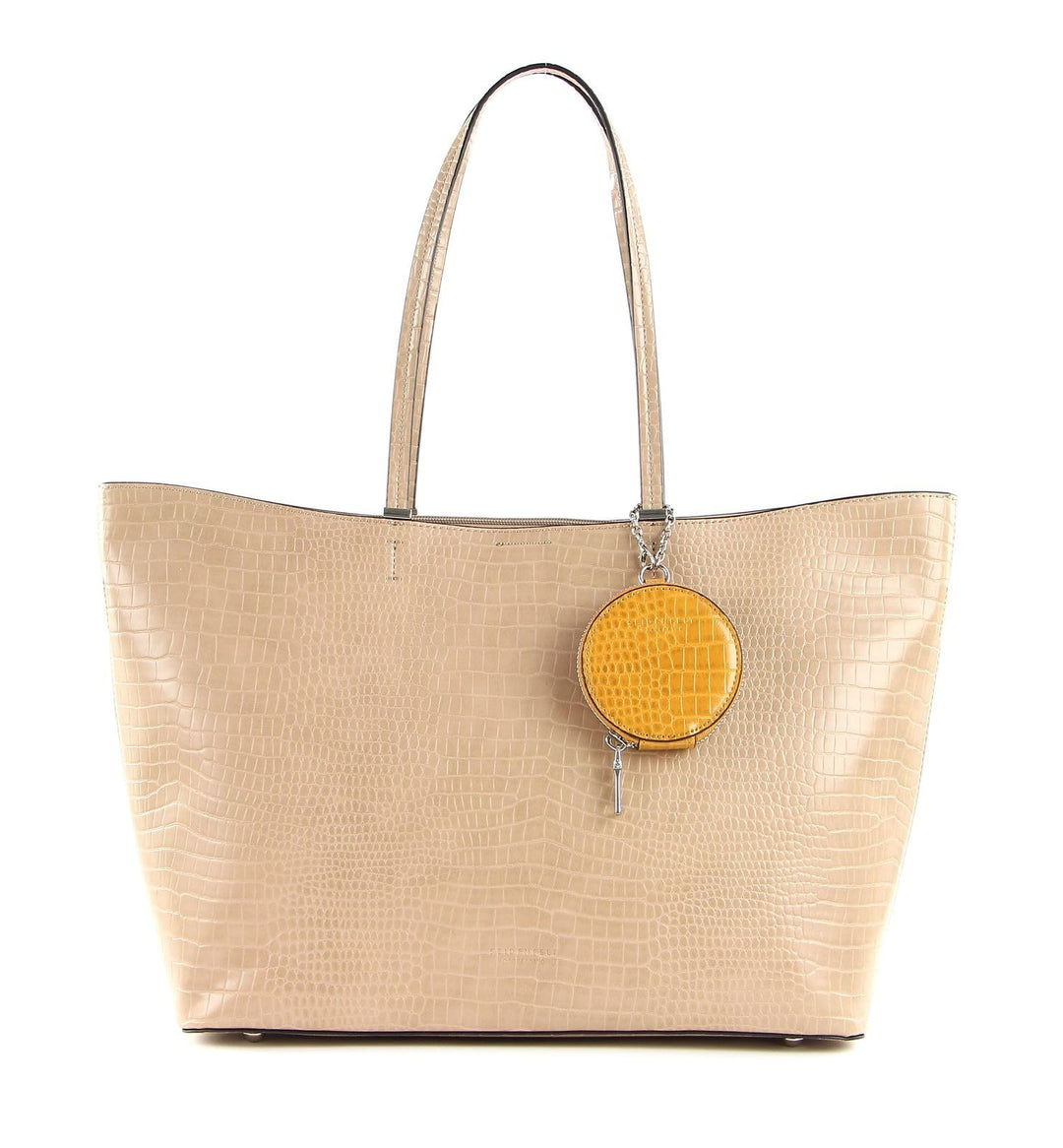 Seidenfelt Shopper Lokken mit Krokoprägung Weiss, Weiss