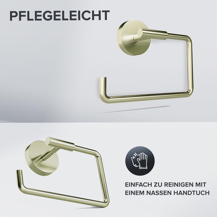 Toilettenpapierhalter Farstadsanden zum Bohren Gold | Edelstahl | Klorollenhalter ohne Deckel | WC R