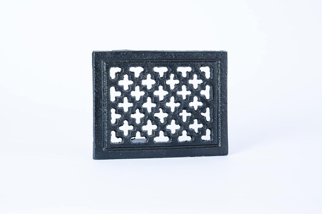 SEZAM Lüftungsgitter aus Gusseisen 15,5 x 2,3 x 12 cm, für Kachelöfen, Holzbacköfen & Kamine - Warml