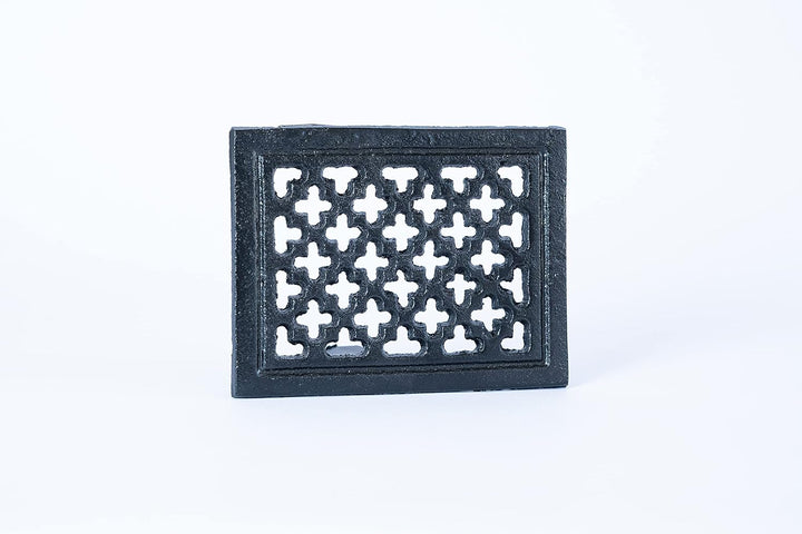 SEZAM Lüftungsgitter aus Gusseisen 15,5 x 2,3 x 12 cm, für Kachelöfen, Holzbacköfen & Kamine - Warml