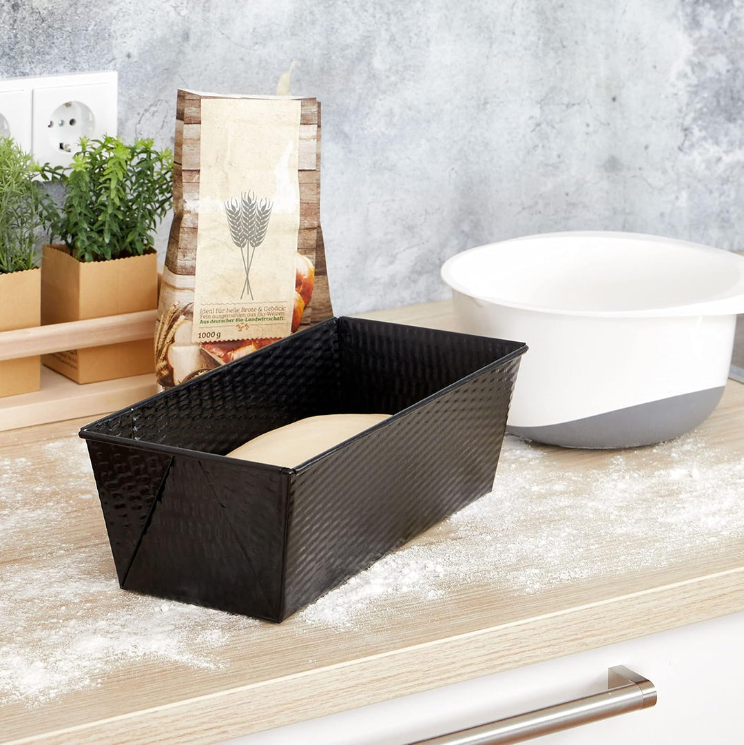 Grizzly Brotbackform, Kastenform 30 x 15 cm, sauerteigbeständig, antihaft, hoher Rand, Kastenbackfor