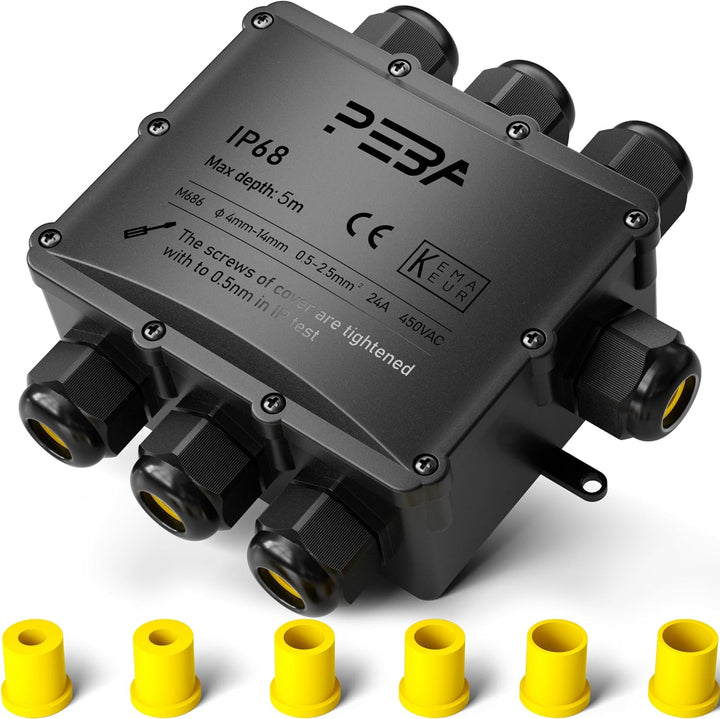 PEBA Abzweigdose IP68, Erdkabel Klemmdose Verbindungsdose, 7 Wege Junction Box, Klemmkasten, Wasserd