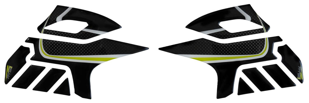 BIKE-label Seitentank Pad Carbon Gelb kompatibel für Suzuki V-Strom 650-800203