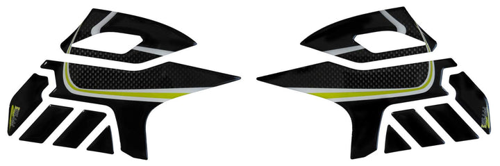 BIKE-label Seitentank Pad Carbon Gelb kompatibel für Suzuki V-Strom 650-800203