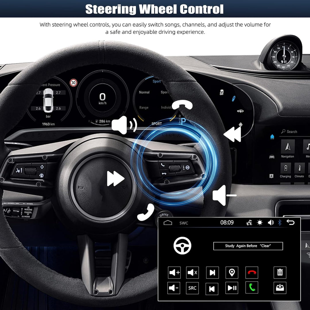 CAMECHO 1 DIN Wireless Carplay Android Auto, 7 Zoll Auto Bildschirm Videoausgang/AUX-IN/FM/TF/Mirror