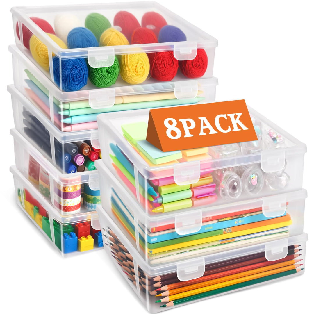 Aufbewahrungsbox Für Büromaterial, Plastik, Stiftebox Mit Snap-Dicht Deckel, Stapelbar, Für Schreibw