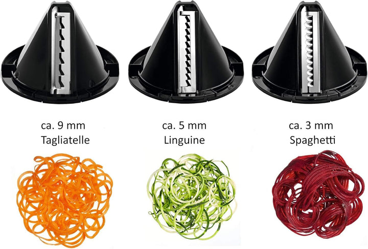 WMF Kult X Gemüsenudeln Spiralschneider elektrisch, Zoodle Maker, Zucchini Nudeln Schneider, 3 Schne
