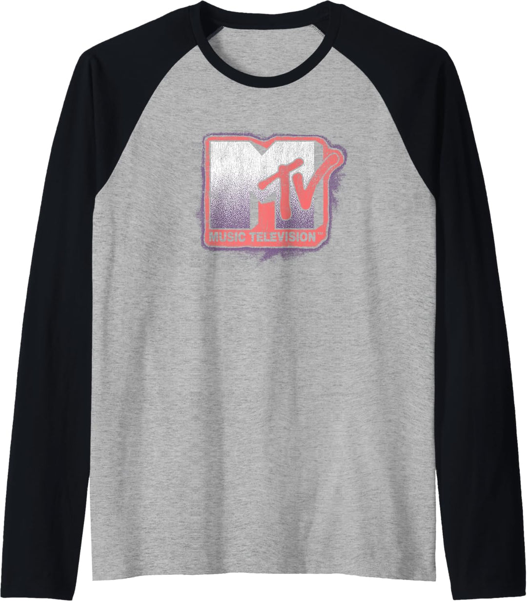 MTV Distress Static Glow Logo Raglan
