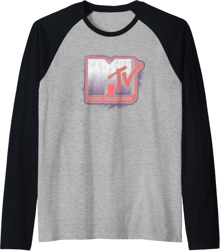 MTV Distress Static Glow Logo Raglan