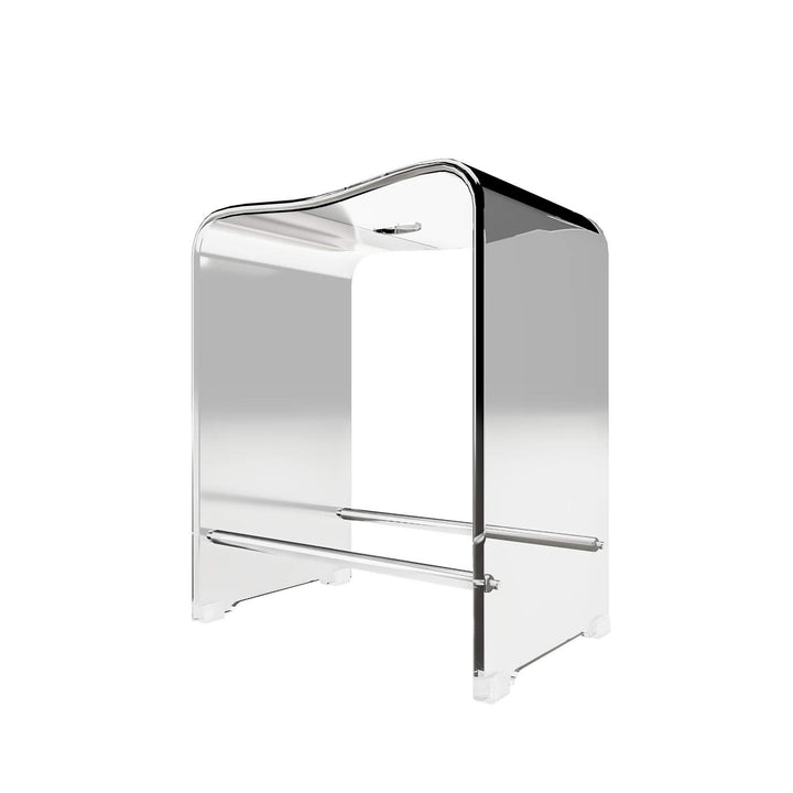 Schulte Duschhocker aus Acryl, belastbar bis 130 kg, 47 cm hoch, transparent, rutschfest, stabil, er